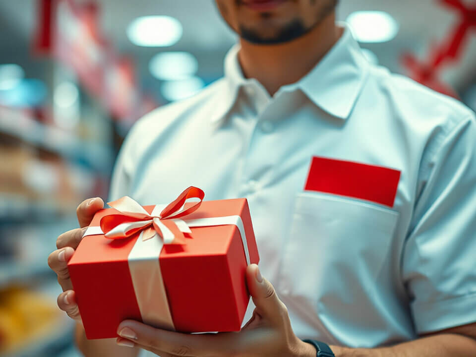 Seasonal retail worker hired for the holidays